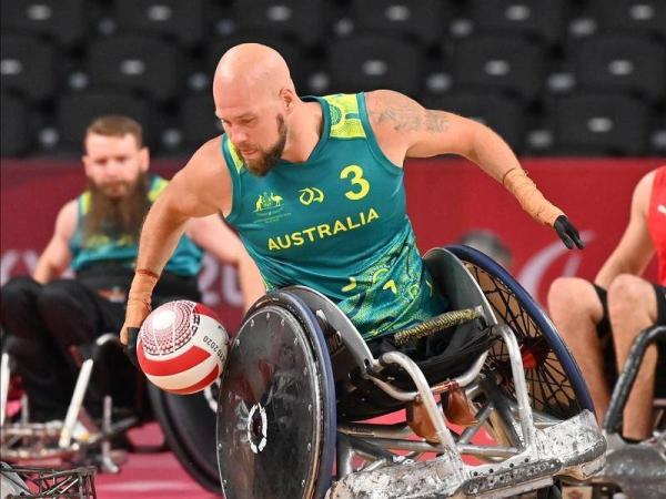 Ryley Batt playing wheelchair rugby at Tokyo 2020